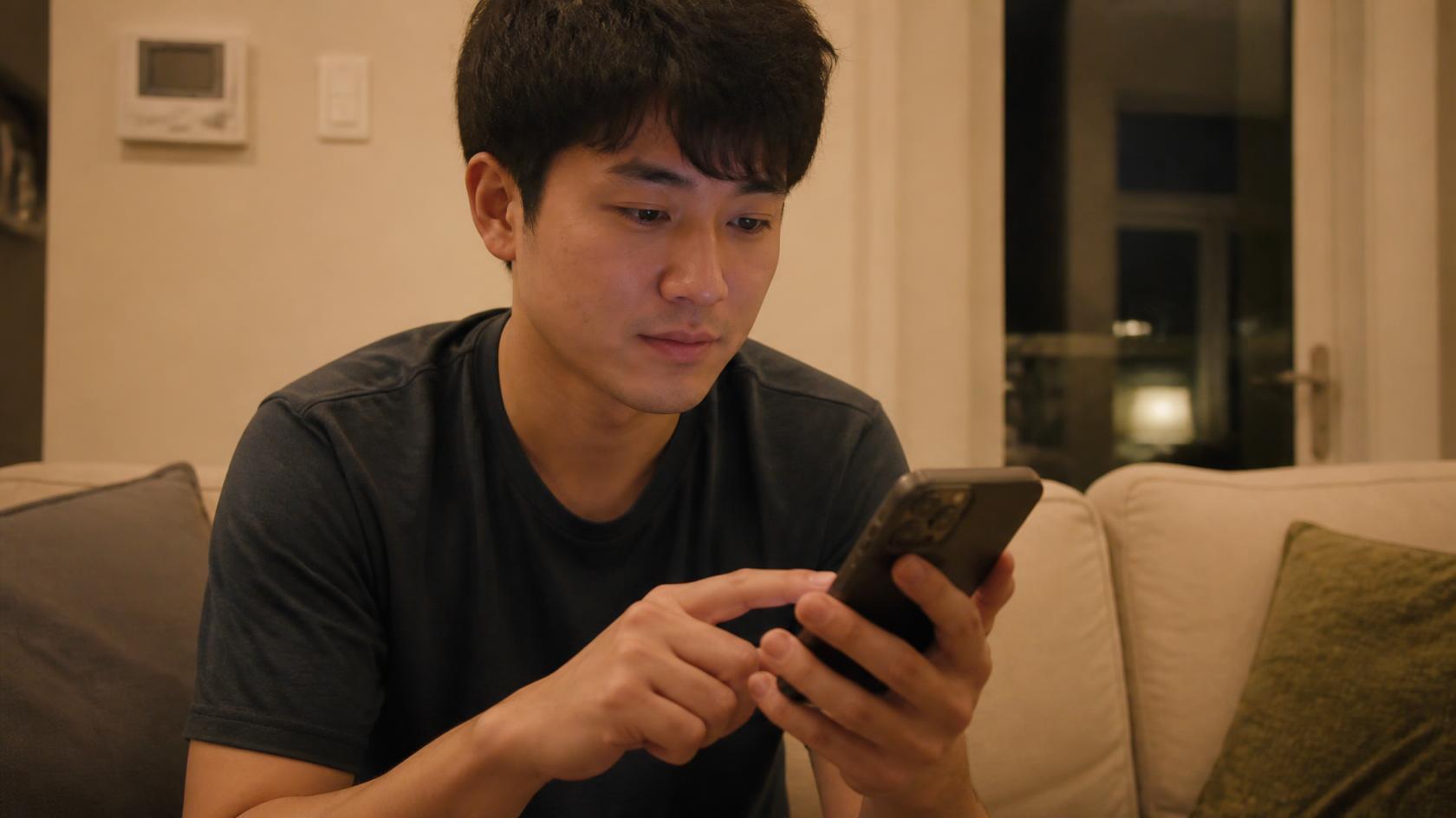 A user checking an address collection site before installing mobile software.